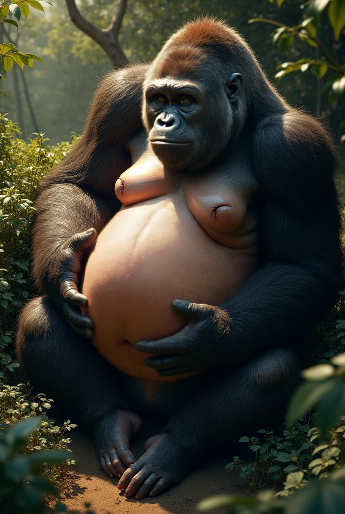 ((gorilla)), ((mega breasts)),((wearing yellow bikini)) //full body, (breast squeeze:1.3), (chubby:1.2), Photo realistic, High resolution, detailed background, detailed beautiful skin, detailed nose, (solo shot:1.23), (((nice hand, perfect hand))), clear eyes,//in the beach,