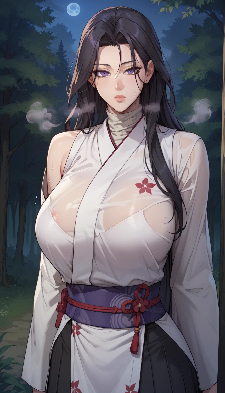 　A beautiful 15-year-old Japanese princess from the Sengoku period with long black hair　Gorgeous embroidery, Ultra glossy, She is wearing a shiny Edo-period princess kimono.　She is forced to have a penis inserted by an old man in front of her lover　Intense sex　Fluid spurting from her nipples　The old man massages her breasts