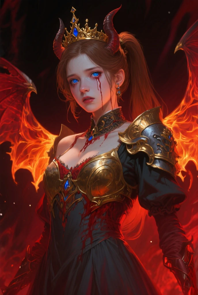 best possible quality，杰作，vampiric，Fully covered red and black cloth，Throw flames by hand，Red burning eyes，Visible vampire teeth，high resolusion，1girls，a whole body，dynamicpose，Porcelain dress，hair ornament，gargantilha，jewelries，beatutiful face，s whole body，Tindal effect，逼真, Dark Studio, edgelighting, duotone lighting,(High Detail Skins:1.2), 8K  UHD, DSLR, softlighting, hight quality, Volumetriclighting, Candid camera, photographs, high resolusion, 4K, 8K, Background bokeh, Fire magic，casting a spell，Fire dragons fly，Surround fire magic，Fireball on the palm