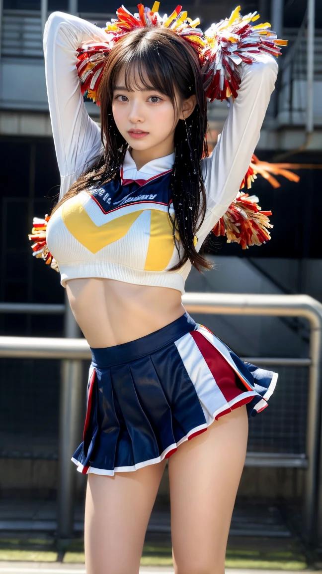 (8k, RAW photos, top quality, masterpiece: 1.2), (realistic, photorealistic: 1.37), 1 girl, Japan people, 25 years old, female, night, room, cityscape visible from window, (front view), dark brown hair, detailed face, detailed lips, detailed eyes, more skin, double eyelids, (huge breasts: 1.5), (nipple process: 1.3), (large areola), pubic hair, dark pubic hair, ( black panties), (see-through shirt, wet shirt, open shirt), (transparent clothing), clothes transparent, (clearly visible shape of pubic area), perfect body, ((wet body: 1.5)), shiny skin, sitting, (((crotch open)), sexy pose, sexy expression, eye contact with camera