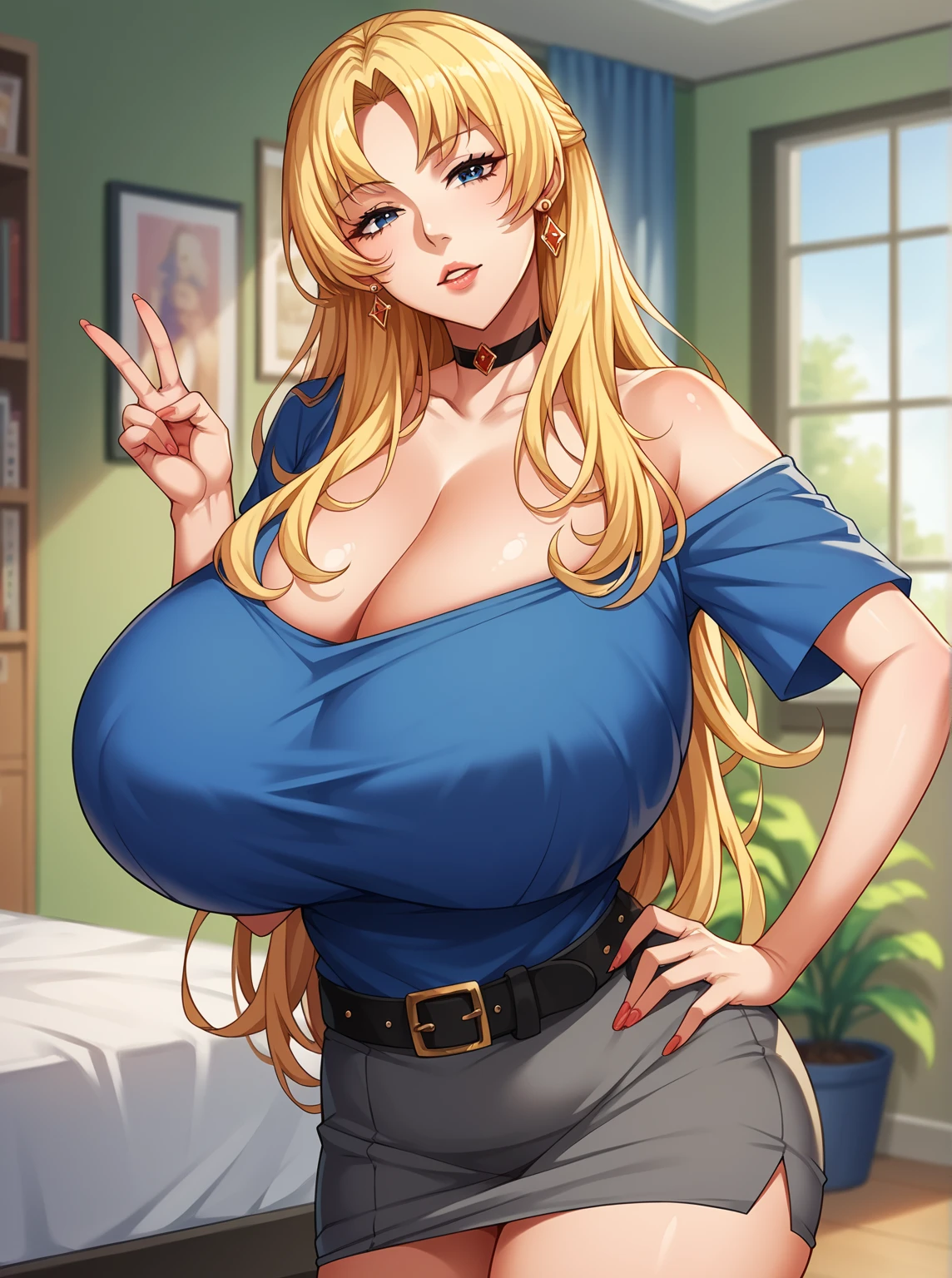 (best quality:1.5, High resolution, Ultra HD, 4K, Detailed lighting, Shaders), (High quality eyes), ( Perfect fingers), Curly hair, Gradient hair, Large Breasts, Set, shirt, 社交shirt, Short skirt, Mature woman , (View), White background, Colored eyeshadow, Dramatic Lighting, Bright Eyes, Emotional expression, Gold earrings, Exquisite facial features, soft skin, High cheekbones, city environment, White background, Don't look for the camera,, Behind the camera, whole body
