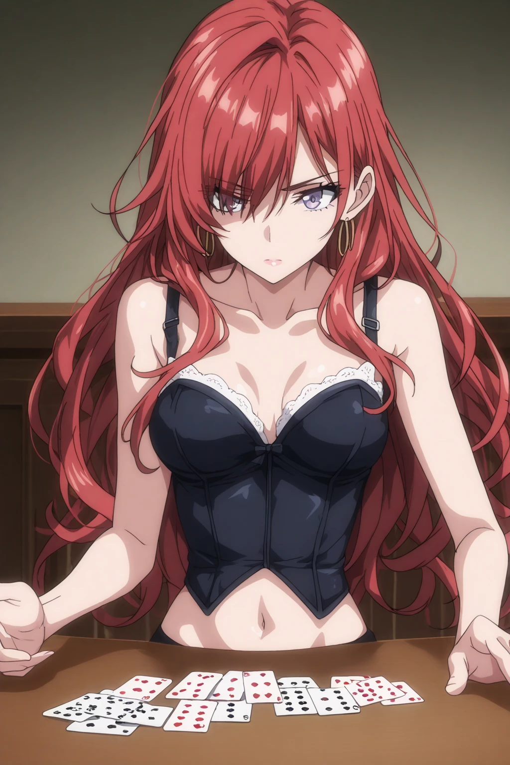 sisro, anime, a woman, long red hair which covering her right eye, green eye, detailed face, smooth soft skin, beautiful intricate colored hair, digital painting, masterpiece, best quality, highly detailed, a anime girls in kimono dress with a sword posing for a
picture, bare shoulder,open kimono, evil smile, open mouth, crop top , (nsfw) not safe for work, smile,
ecchi anime style, anime girls, ecchi style, ecchi, digital anime art!!, in anime style, official artwork, visual
novel cg, beautiful anime girl, anime style 4 k, kimono pencil skirt, exposed belly, exposed navel,
exposed midriff, exposed lower belly, outdoor, japanese architecture, temple