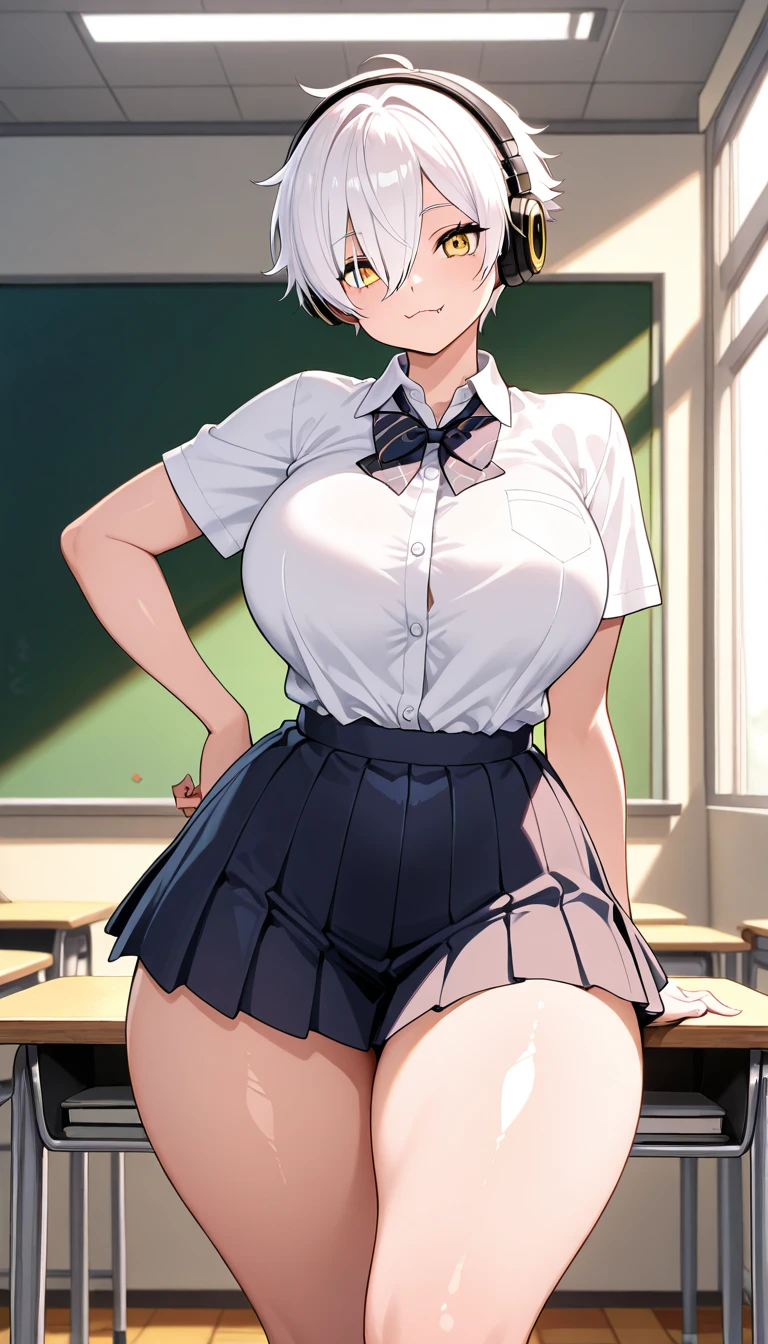 (((Lower Body、Shooting from below、Show your ass))、((Accentuate your butt)))、Highest quality, 8k, masterpiece :1.3)), whole body, Sharp focus :One Girl,Glowing Skin,SSexy pose,Highest quality,Tabletop,shape,Very delicate and beautiful,Hmph,8k壁紙,wonderful,In detail,Official Art,Very detailedなティッカーUnity 8k壁紙,Incredibly ridiculous,Large file size,Very detailedな,High resolution,Very detailed,Beautiful detailed girl,Realistic,X-ray,The queue is full,(((Uniform Blazer、mini skirt)))、(((Big Breasts、Grey Hair)))、(((School、classroom、Health Room)))、Stand upright、Cleavage , ((長いGrey Hair))、Uniform Blazer、Sexy pose、Hairstyle: Short bob、both hands、