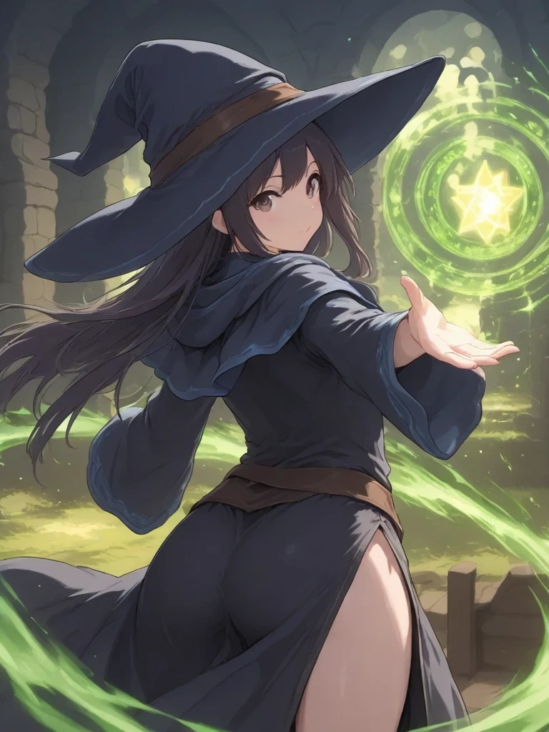 (masterpiece, best quality:1.2), 1girl, solo,wizard,spell magic