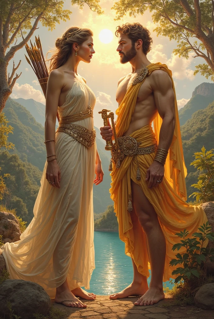 Painted portrait of rough muscular Zeus, Thor, Chinese God, Hyperrealism, Full Body, Mature, Handsome, Fantasy, Intricate, Elegant, Very Detailed, Digital Painting, Artstation, Concept Art, Smooth, Clear Focus, Illustration, Artwork by Gaston Bussiere and Alphonse Muya, (Couple Cugging), One Man and One Woman, Sexy, Big, Nudity, Naked, Bare Feet, Transparent, Drenched, Chinese Mythology, (highest detail)