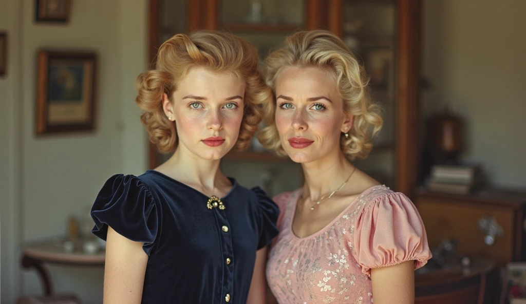 MODELSHOOT STYLE
DREAMLIKEART
ANALOG STYLE
(two womans) 30s (freckles:0.8), (wavy redhead 1950s styled) kissing on the lips to a (blonde with pixie cut), kissing, lips, smile, sensual, photograph hairstyle pixie, black unbuttoned blouse, highly detailed face, sharp focus, bright eyes