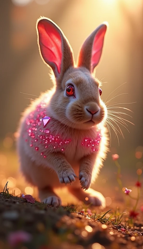Male bunny, lean body, white fur, long hair, whole body, pose, red eyes, bow in hands, long legs, fluffy tail
