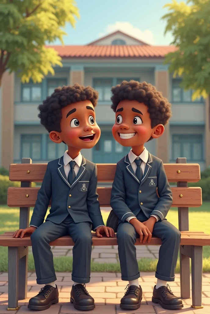 A black school boy and girl