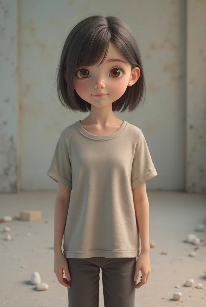 personagem infantil, feminino, seis anos, blusa rosa, short, corpo inteiro, pintura digital, cinemactic, hiper-realista, octane rendering, ultra detalhado