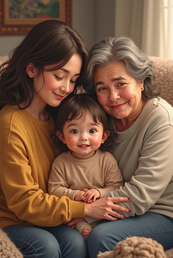 Mother , Father ,their daughter and daughter's Grandmother