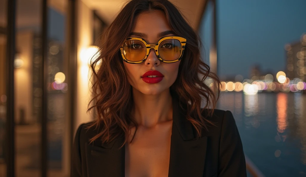 1girl, beautiful girl, beautiful detailed eyes, beautiful detailed lips, extremely detailed eyes and face, duck nose, long eyelashes, ahtletic body, 75B, 28 years old, 172 centimeters, 57 kilograms, red hair, light dress, green eyes, earrings, bracelet on the left hand, red lipstick,colored glasses, sitting on the hood of a sport convertible with view of the city, with her hands on her hips and her leg up, influencer, photoshoots, full body, selfie pose, studio lighting, vivid colors, professional photography, Russian, perfect fingers, Realism, cinematic lighting, ray tracing, drop shadow, 35mm, Canon, Realism, Realism, cinematic lighting, ray tracing, drop shadow, 35mm, Canon, anatomically correct, textured skin, best quality, 4K, anatomically correct, textured skin, best quality, 4K, epic, fantastic, scenic, rich deep color, vibrant, very, inspiring, thought, dramatic light, attractive, elegant, luxury, gorgeous, amazing, awesome, stunning, intricate detail, fancy, enhanced, complimentary, bright, colorful, great, perfect, focused, clear, excellent, artistic, positive, pure, wonderful