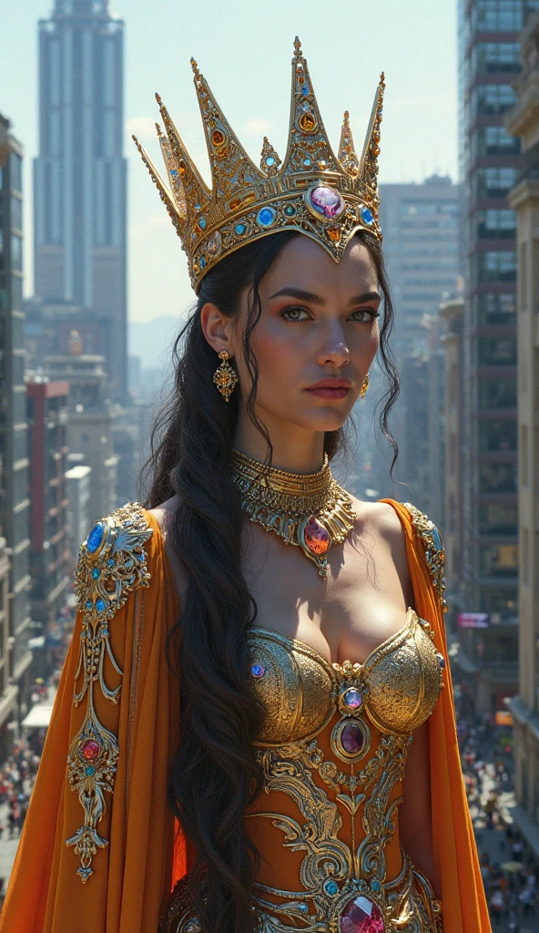 (wavy brunette perfect body Supermodel), (medium hair length), wearing ( elaborate Venice costumes and porcelain masks), revealing (natural chest), full body, pose with a smirk, feminine fit detailed body and face and skin pores, highly detailed expressive, Venice, Carnival, winter, space above head, depth of field, skin details, ultra realistic, cinematic