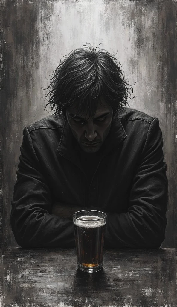 impactful paint of a man in a pub <lora:Melting_world:1>, highly detailed, 8k, sharp, professional, clear, high contrast, high saturated, , vivid deep blacks, crystal clear