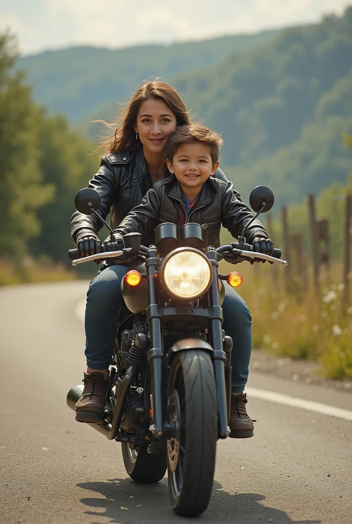 Woman rides on child's bike through colorful fantasy world