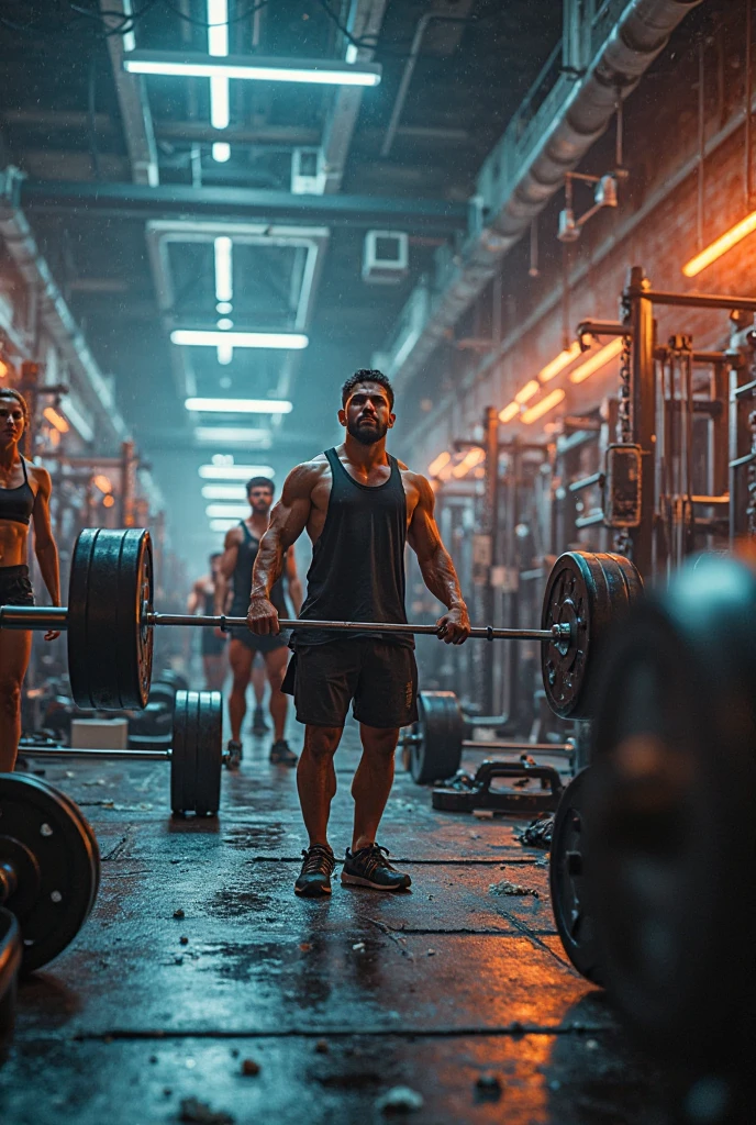 CrossFit gym with neon lights