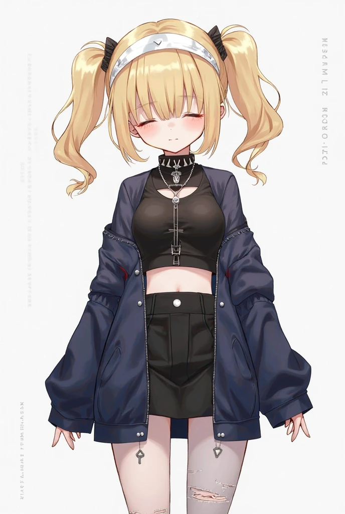 <lora:Kohane3rd-01:0.78>, kohane3rd, long hair, looking at viewer, skirt, shirt, long sleeves, hat, holding, animal ears, twintails, choker, midriff, belt, crop top, black headwear, fake animal ears, chain, suspenders, spikes, black belt, over shoulder, bubble blowing, chewing gum