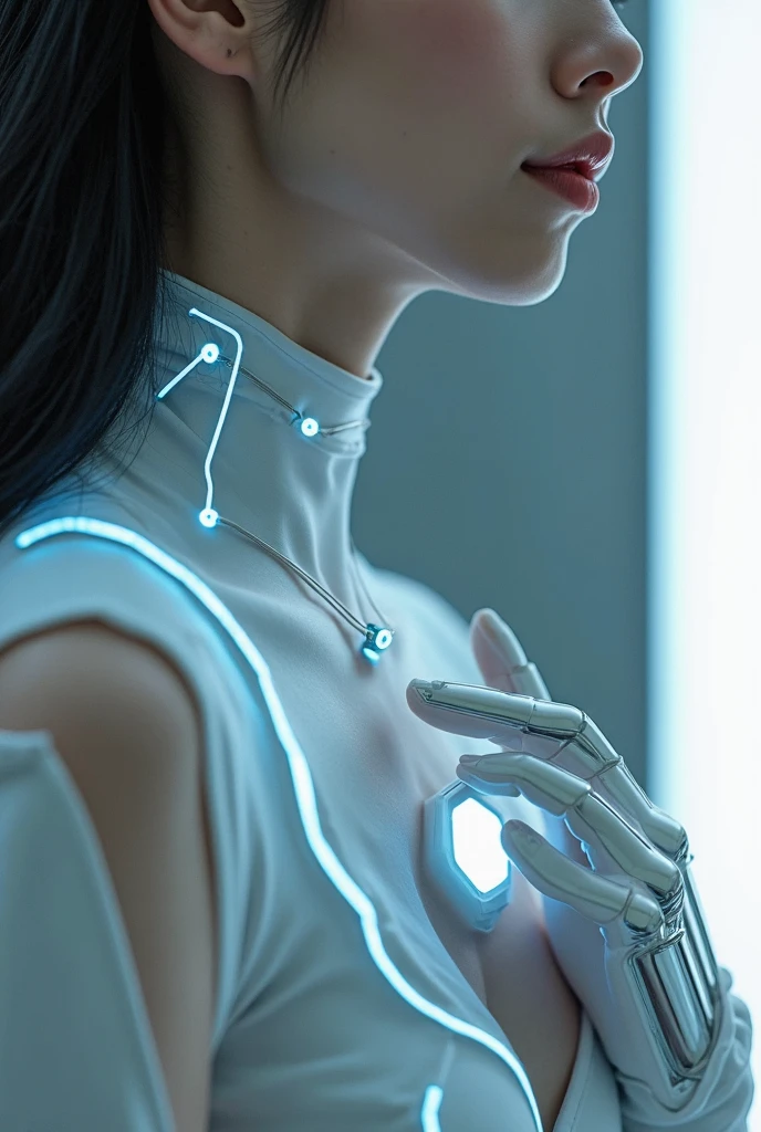 ((On the table)), ((Top quality), high quality、Ultra-clear, (Practical), (Symmetrical face:1.5)、(Full Color) 、(Science fiction)、((solo))、Beautiful robot woman、Fixed the heartless robot、(Perfect joints:1.5)、(Detailed electronic board)、(frame)、(White porcelain mechanical armor repair)、(oval curve face)、(Machine parts)、(Emotionless almond eyes)、a thin mouth、(Precise and perfect mechanical hand operation:1.2)、((Cyber City during the Day))、Suitable legs for the machine、(Lying on the floor)、High heel、Shoot from above、battlefield