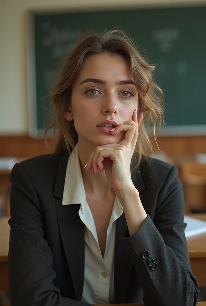 A beautiful hot teacher she is so hot even so so so hot
