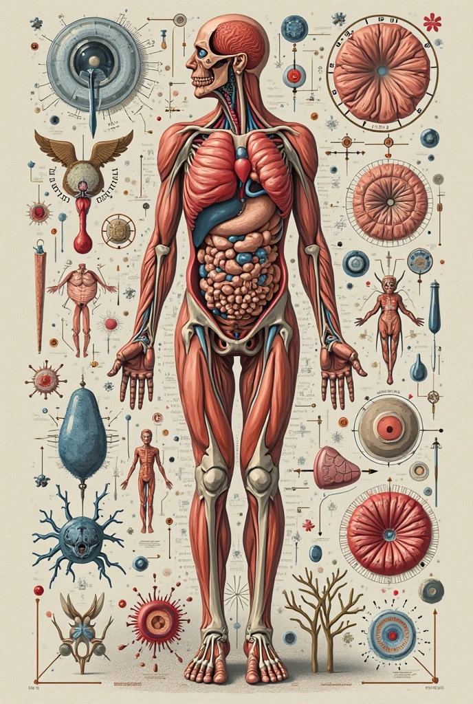 Drawing of the physiology of the respiratory system