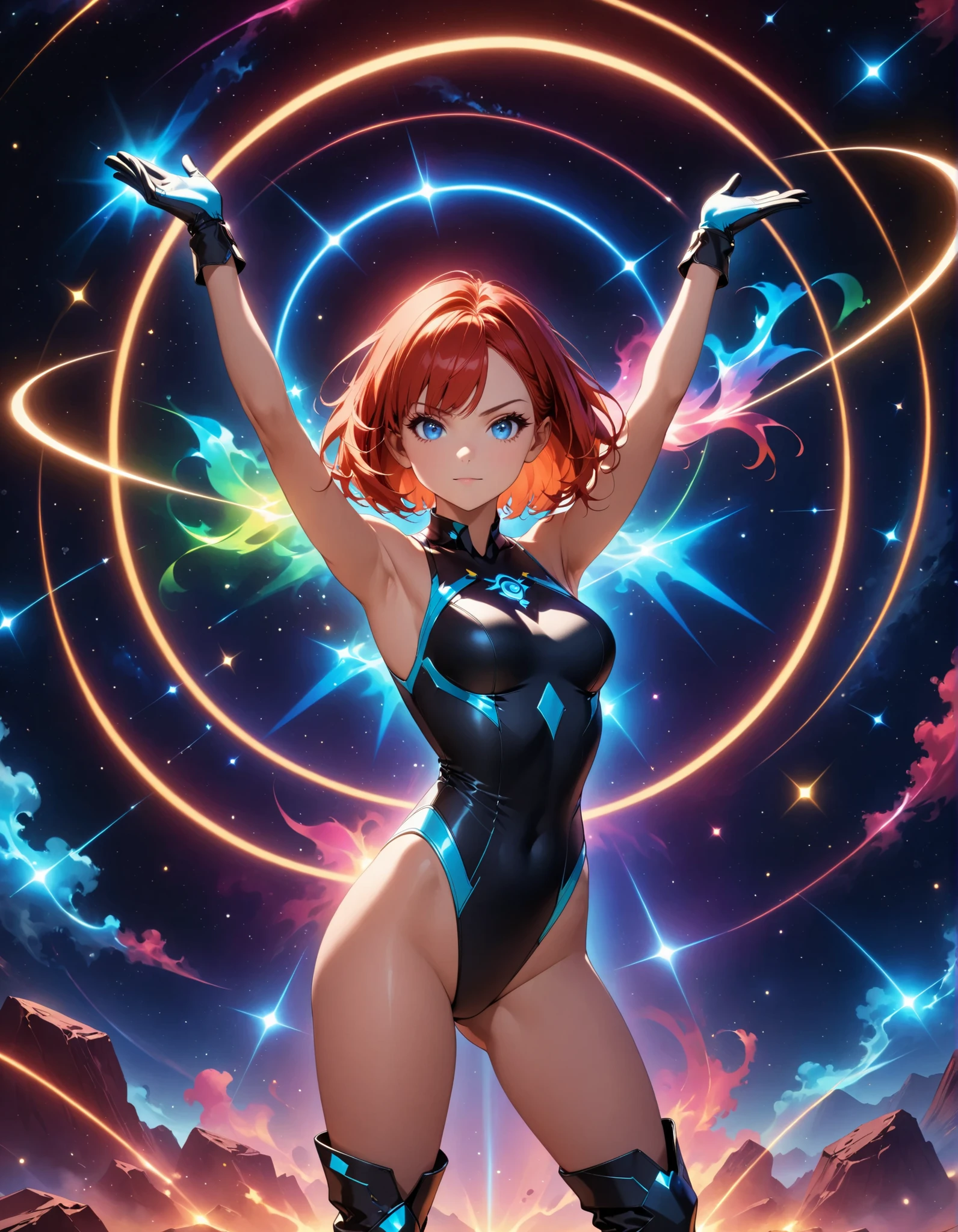 Pyra de Xenoblade 2 Sexy Semi Desnuda en Un Cuarto Neon Retrowave