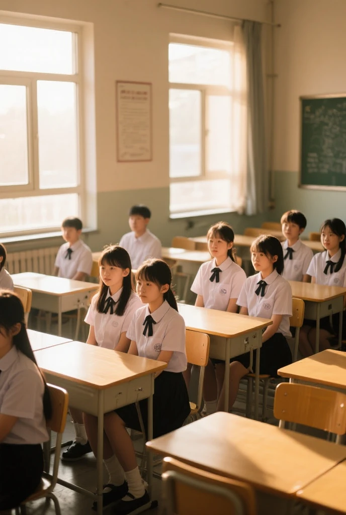 background of secondary school class meeting at Kim Lien school