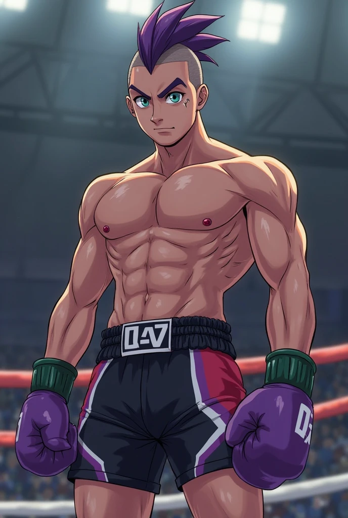A man and a woman,Underground Black Boxing Arena,Wearing thunderbolt gloves,They all wear only thongs,low waist thong,Sexy thongs,Ice silk thong,Revealing thongs,String tong,Naked thong,18-year-old beauty has a hot body,String tong,slim micro bikini,Purple hair,Big breasts and fat buttocks,Funnel shaped body,Slender beautiful legs,Tall figure,18-year-old handsome boy with golden hair,Tall and mighty body,musculous,Broad pectoral muscles,Eight-pack abs,Sexy flesh,Thick thighs,Bare with thighs,Bare abs,bare pectorals,Only thongs were worn
