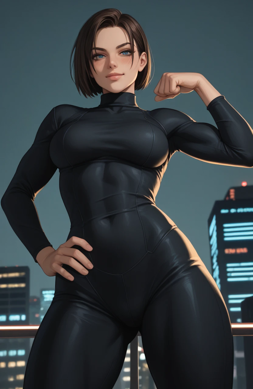 latex catsuit corset photo of supergirl, short hair (look at viewer:1.2) (skin texture), Fujifilm XT3, DSLR, 50mm