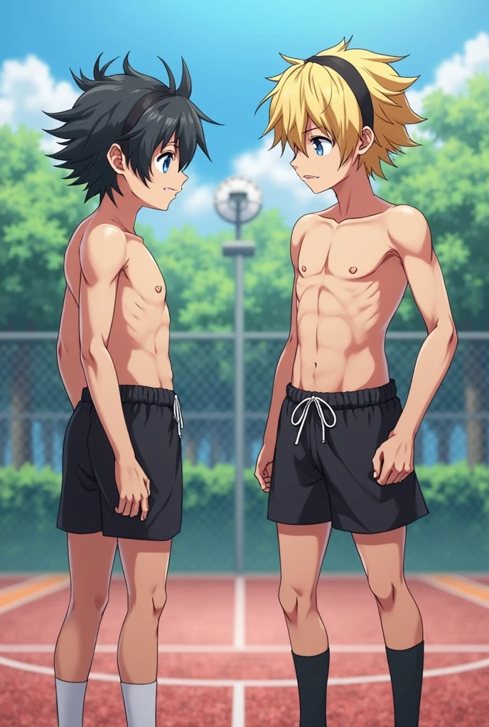 1boy , 20years old, Kale, completely naked, Fitness, big, short blonde hair, sheer very short skirt