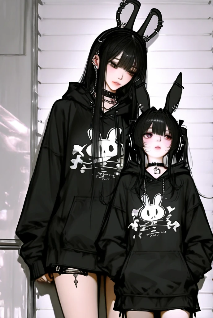 Blink, Chibi, Complete broker, Mega Mini, ninjartist, white shirt, cute random outfit, Hairstyle Bob, A dark-haired,