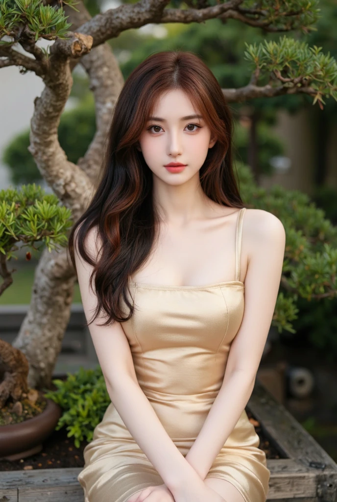 (masterpiece, Best of quality, Super detailed, high resolution, absurd, best ilRoomnation, Fine details, Bloom, Face of light, Optimal lighting, Fine detailsed beautiful eyes, Shiny hair , Perfect face, Glowing skin), permanent, Outdoor, depth_of_site, sunlight, daytime, whole body, Dutch_angle, street,, Room_complain, Hair accessories, Black necklace, Star necklace