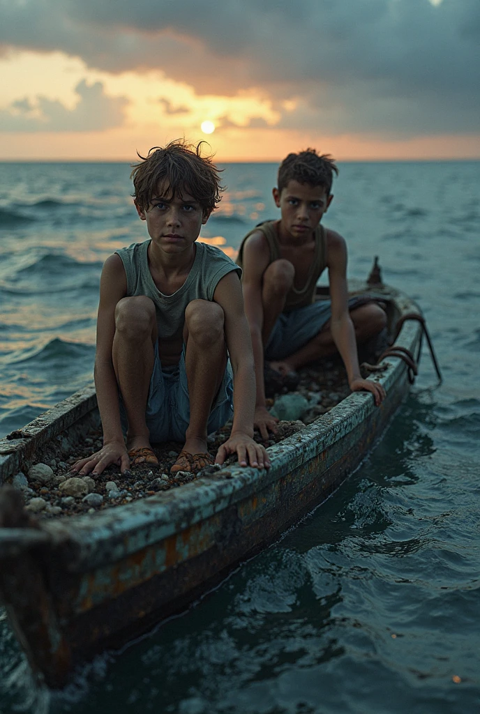 two age boys lost at sea.