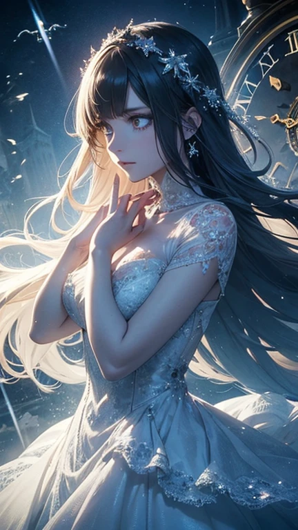 ((Large marble floor,Girl dancing ballet))、((Lying on a marble table))、Fluorescent color、1 girl、Looking to the side、Beautiful face、Beautiful eyes、(Off the shoulder:1.2)、Upper Body、Shiny Hair、Glowing Skin、 Reduce glare、The proportions of the fingers have been adjusted、Escrow、ass pov、Dynamic Angle、(((Master part)))、(((highest quality)))、(((Super-detailed))) detailed)、(An illustration)、(Detailed light)、(Very delicate and beautiful)、Dramatic_Shadow、Ray_Tracking、reflection、 Ultra-high resolution、((A girl with colorful hair and mesh in her black hair))、 Her hair flutters in the wind、(Large deep blue eyes)、Black Haired Woman、 Sparkling Butterfly、Black-haired woman、Points of light around the woman、Magical Aura、Green dot、Aura About Natural、超Magical AuraBlack-haired woman,((Semi-transparent white open shoulder dress:1.3))、(No sleeve)、((My skirt is flying up in the wind)),((An old European castle is hazy in the distance)),((White panties are visible)),