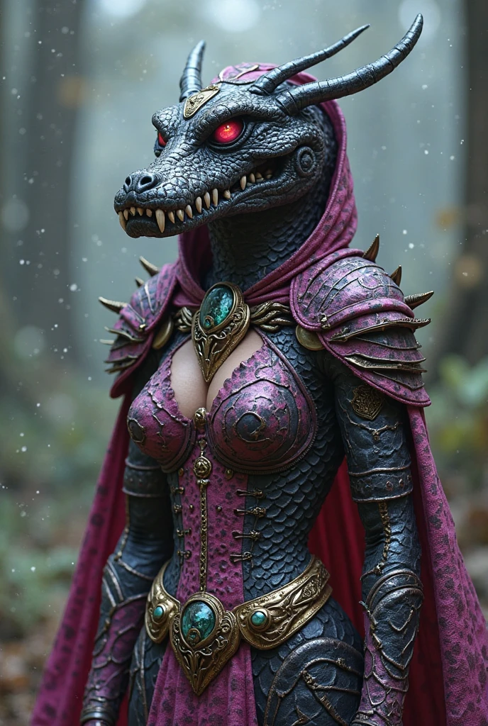 4K, ,8k, A high resolution, best qualitE, perfect colors, perfect shadows, perfect lighting, a crocodile woman, with full body fantasy world clothes, sexy look, full viwer.