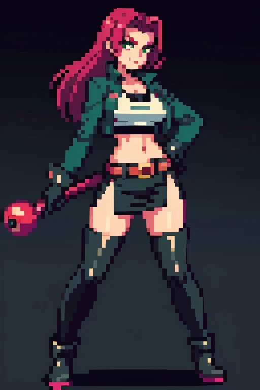 <lora:SNES Earthbound Enemies V11-000008:1.0>,Earthbound_enemy, neutral grey background, pixelart, drop shadow, 1girl, hooker, fishnet stockings, cleavage, large breasts, seductive demeanor