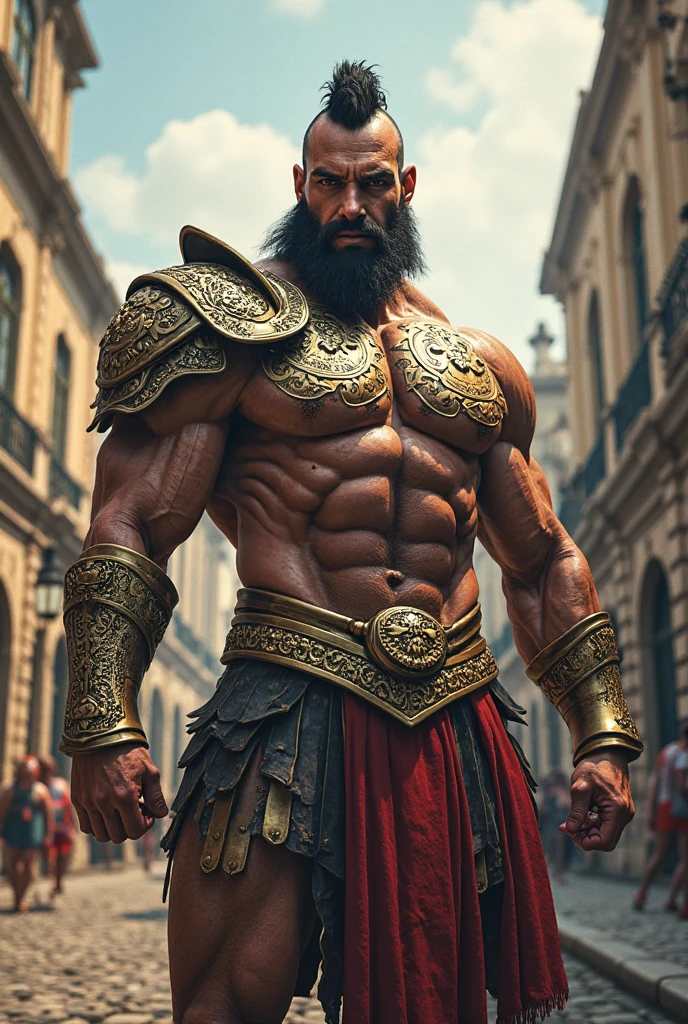 a macho man, huge muscular body, transparent skin, hairy body, (best quality,4k,8k,highres,masterpiece:1.2),(realistic,photorealistic,photo-realistic:1.37),ultra-detailed,HDR,UHD,studio lighting,ultra-fine painting,sharp focus,physically-based rendering,extreme detail description,professional,vivid colors,bokeh,portrait, ((Dark and ancient city background:1.3))