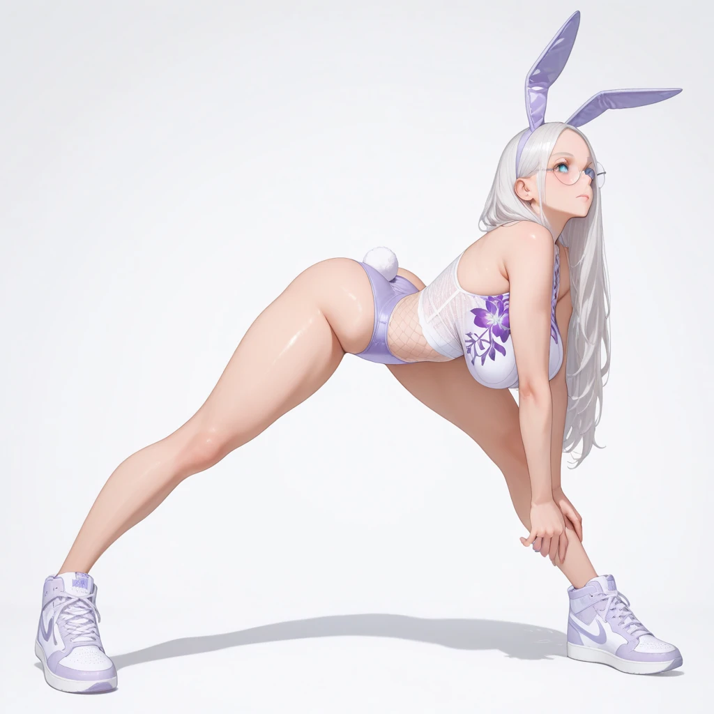 blond haired woman in purple bodysuit posing for a picture, lola bunny fanart, bunny girl, ultrarealistic sweet bunny girl, 3 d render character art 8 k, wlop glossy skin, style artgerm, ig model | artgerm, in the style artgerm, cutesexyrobutts, extremely detailed artgerm, artgerm style