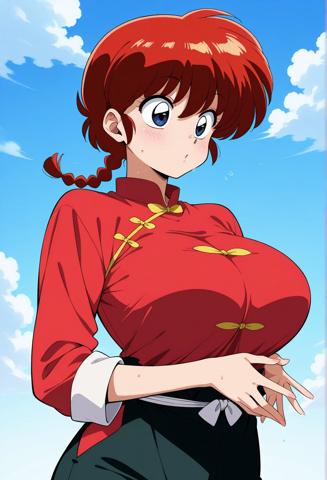 (masterpiece, best quality, 4k, 1girlsolo, 1MILF, mmplatz, smile, red cheeks, plain background:1.2)