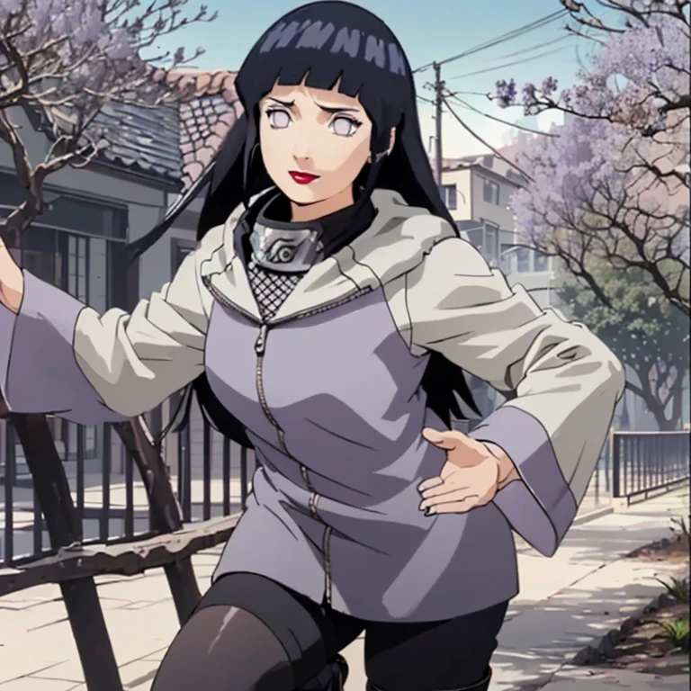 Hinata beautiful, tall, super realistic and well detailed in konoha
