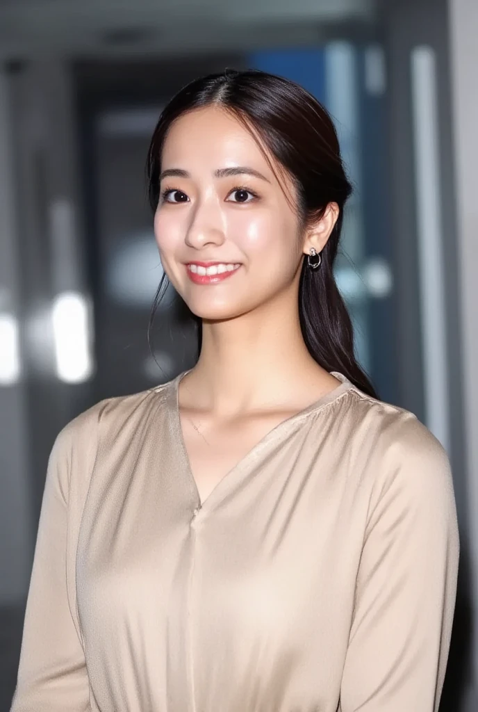 1girl,(wearing  a blouse:1.2),(RAW photo, best quality), (realistic, photo-realistic:1.4), masterpiece, an extremely delicate and beautiful, extremely detailed, 2k wallpaper, Amazing, finely detail, extremely detailed CG unity 8k wallpaper, ultra-detailed, highres, soft light, beautiful detailed girl, extremely detailed eyes and face, beautiful detailed nose, beautiful detailed eyes,cinematic lighting,autumn scenery,maple trees in the background,bokeh,perfect anatomy,slender body,  <lora:kawakitamayuko_lora:0.8>,smiling