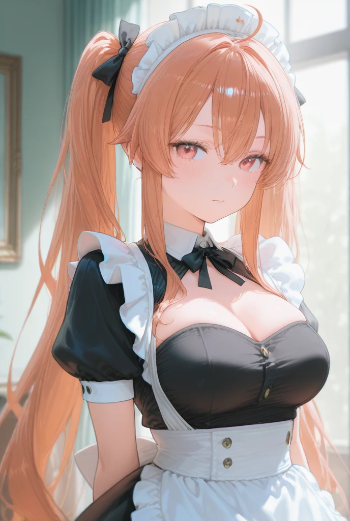 ((highest quality、High resolution、8K、masterpiece:1.3))、1 girl、unparalleled beauty、ultimate beauty、super detailed face、delicate eyes、smile、sexy look、Depth of the bounds written、light particles、side light、((blonde、maid、maid服、no panties))、(((expression of ecstasy、Looks embarrassed、Making sexual advances in a busy public place、I'm inviting you to have sex、Having sex in cowgirl position、straddling a man、spread legs)))、perfect body、beautiful breasts、nipple、tits、Thighhighs、thighs、Love juice dripping from the pussy