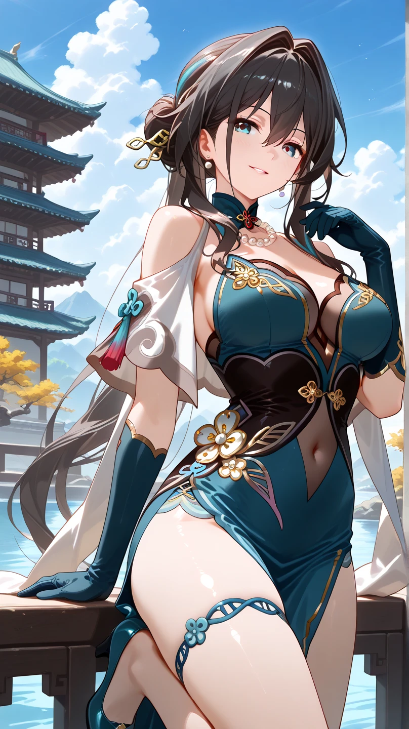 穿着华服的神明Strike a pose拍照, Ancient mysterious sexy goddess, Traditional beauty woman, Beautiful female warrior god of war , Beautiful sexy goddess, Gorgeous role-playing, high, Beautiful young girl, Beautiful woman, 华丽Beautiful woman, Complex clothing,Chinese Mystical Aesthetics, Beautiful Asian ancient mysterious girl, Extremely detailed shot of the goddess, Jaw-dropping sexy beauty, Big breasts deep neckline sexy belly button(butt), (bedroom), (Sexy Girls), masterpiece, best quality, Bangs, blush, Chest, clavicle, Eyebrows visible through hair, (Gradient red and gold hair), Jewelry, Long hair,Bright Eyes, ring, (solitary), illustration, fashionable, miss, Strike a pose, background, element, confident, Express, Accessories, majestic, striking, key point, Dynamic poses, ((plump)), (black))Woman in transparent dress,Viewer,(((Full breasts, Keeley University))),Slim waist,(Navel exposed,Bare waist), Long hair, extreme detailed details, Detailed fantasy art, Stunning character art, Beautiful and exquisite character art, Beautiful transparent dress, Very detailed, Large Breasts,饱满Chest,Golden ratio figure,Perfect body,Ultra wide-angle shooting,Full body shot拍摄,Body close-up,Full body shot,Wearing a pleated tulle skirt,柔和动漫illustration, 柔和的深色background,Fujifilm XT3 Clear focus, f 5.6, High Detail, Clear focus,(Wearing openwork clothing),, (Natural light), (Tempting)translucent, Good velvet quality, Compared, Divine Light,, Silver hair, 天空background, Absolute Strength,Female Shinmei,穿着性感丝绸的Female Shinmei,,Large Breasts,饱满Chest,Golden ratio figure,Perfect body,Ultra wide-angle shooting,Full body shot,Body close-up,Full body shot, Wearing a tulle dress, Model shooting style, Large Breasts,饱满Chest,Golden ratio figure,Perfect body,(Extremely detailed CG 8k wallpaper unit), The most beautiful artistic photos in the world, , 8K Ultra HD, ) on the beach,Sexy lazy posture,Sexy seductive expression,best quality,masterpiece,Ultra-high resolution,(Practical:1.4),original photo,Ultra-high resolution