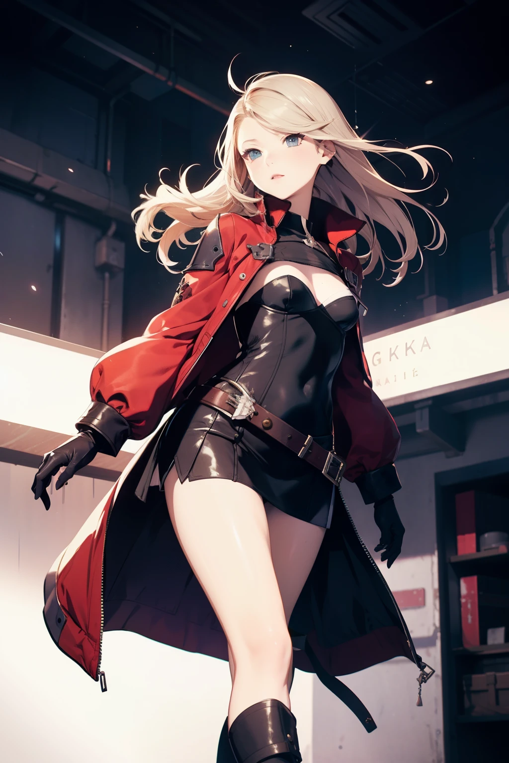 Anime Style, Character Design, HD, Best Quality, Masterpiece, High Details, High resolution, fantasy, carefully detailed, no deformities.
{{(1character: a 2 young woman assassin:(very pale skin, long straight blonde hair, she stands 1,83 meters tall, voluptuous body complexion, blue eyes, sharp nose, thin lips, medium breasts, nice hips),(red fullbodysuit, orange shoulder pads, black gloves, red belt, black longboots),(worried expression, serious closed mouth, on guard pose ever-vigilant, holding her sniper rifle with both hands),(night time, dark night sky, mansion rooftop, norway fantasy city version, colorful towers))}}