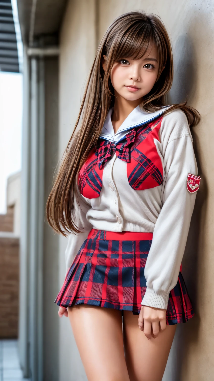 beautiful sexy little Russian school girl, thin, long brown hair, with a ponytail, blue eyes, big red lips, dressing like a whore, harrased and groped on the bed by an older man