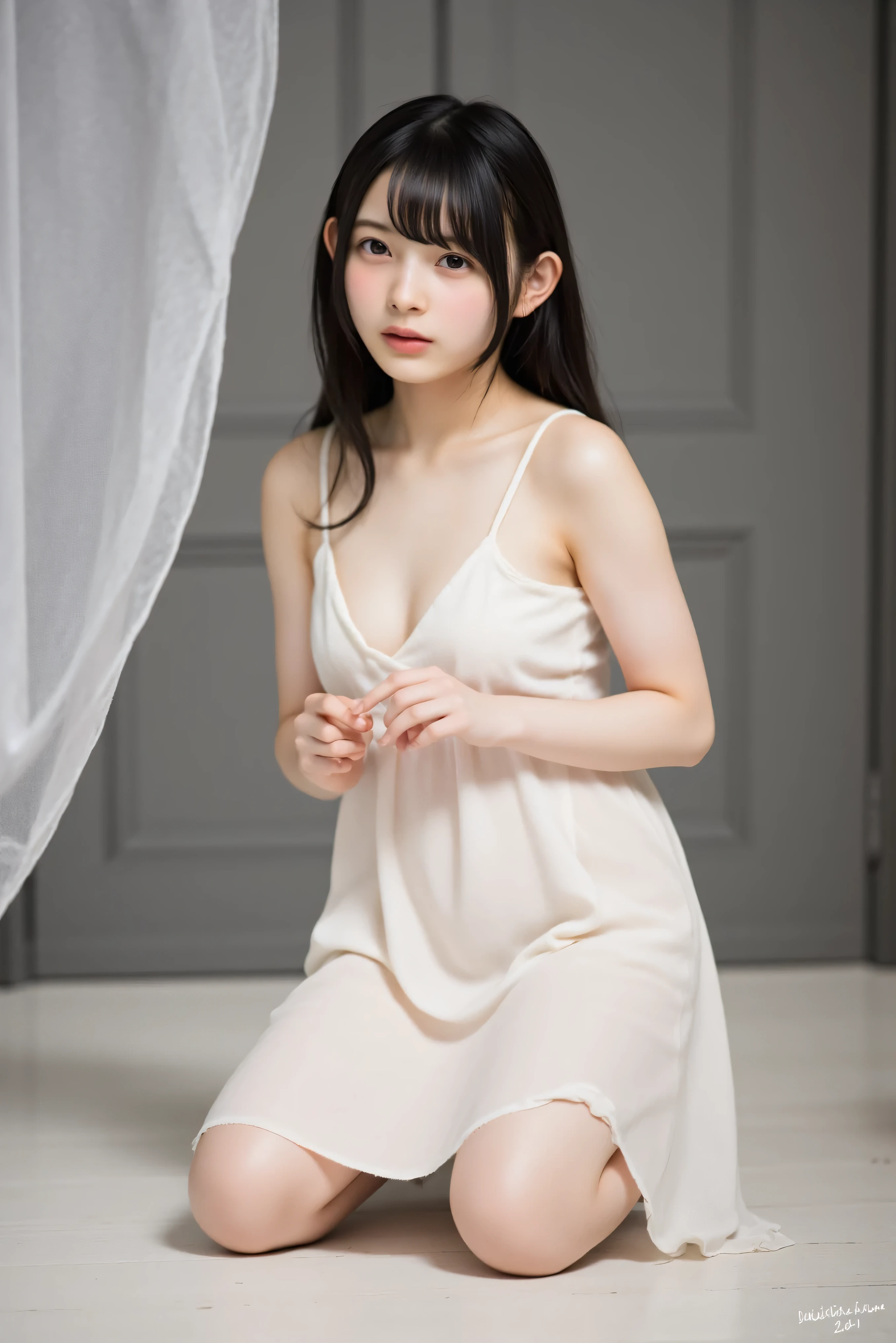 (8k, Best Quality, Masterpiece: 1.2), young girl、masterpiece、onsen、(nude:1.9)、pubic hair、photo realistic、realistic、full body