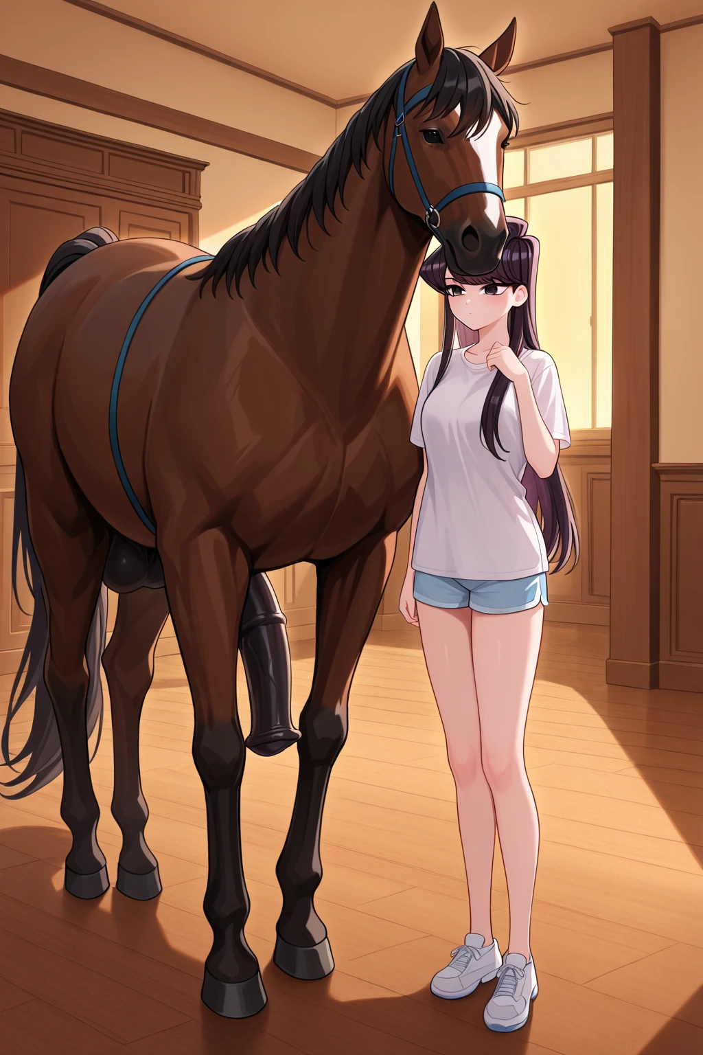 Horse has sex with one girl beutiful of 4 years old, sin ropa, desnuda, (face 3 years), ahegao, arte conceptual， complejo， pintura digital muy detallada， SUAVIDAD， sharp focus， Sparkly Filigree Fantasy， Una obra maestra del arte digital