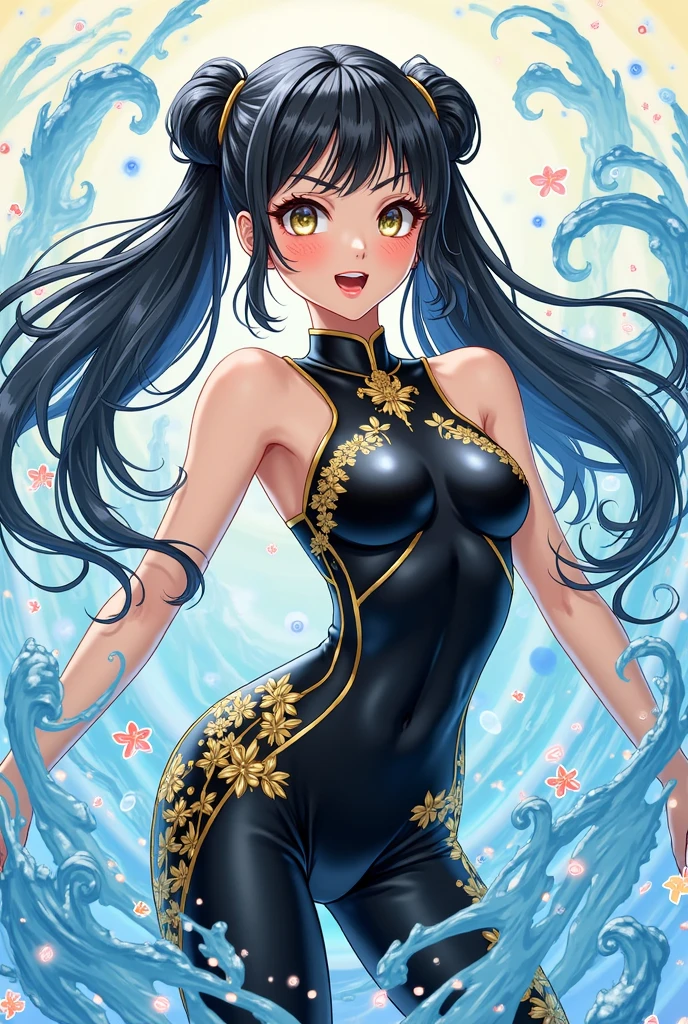 one-girl,Tight cheongsam,Inside the water,Young girls,Raised breasts cleavage