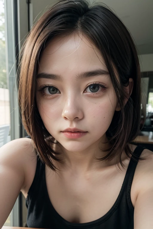 18-year-old,Korean women8k,whole body,Pale skin,,((((I'm in a pitch black concrete basement.)))),(((imprisonment))),(((torture))),(((Frowning,Glaring at the camera))),(Very fine eye),((Tired and unable to move)),(((Wearing soot-stained clothes. The surrounding area is littered with garbage and filth.,The floor is wet,insect,Bad smell,Dirty and oily))),Sweating profusely,(((old buildings))), (((highest quality))), (((masterpiece))) , ((((Realistic)))),,Black Hair, chic hairstyle, ((With bangs,Straight medium bob cut, nice hair)), Light makeup,Red eyes, (((I'm not wearing lipstick))), (nice, strong), (((An atmosphere of anxiety))), Realistic Skin,Realistic texture, A lot of trash,Red iris,Perfect Face,(((Big eyes))) portrait of aespaのウィンター,