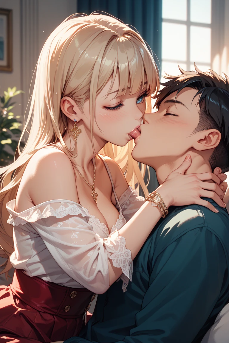 Girl licking man's penis A close-up of a cute girl in a lewd pose, spreading her pussy so wide you can see the hole inside
