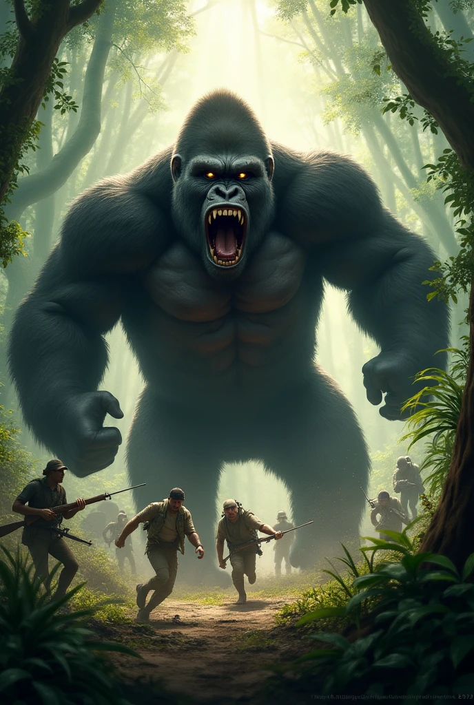 The scientist identifies the location of the control device. King Kong and a small team infiltrate the dinosaur’s stronghold to find and destroy it.