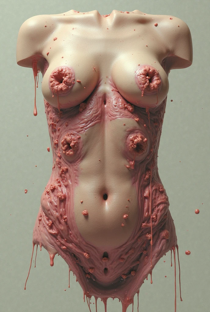 Naked woman showing her vagina with dripping all over her body., A second naked woman sticking her finger into her vagina.